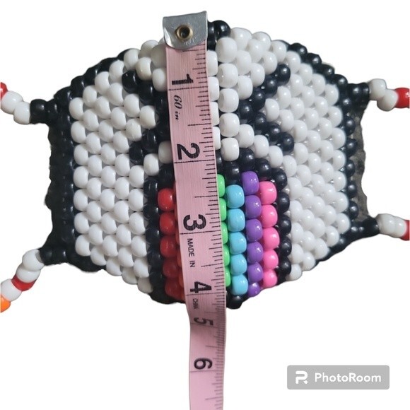 Rainbow Vomit Pony Bead [Kandi] Mask - Picture 5 of 7